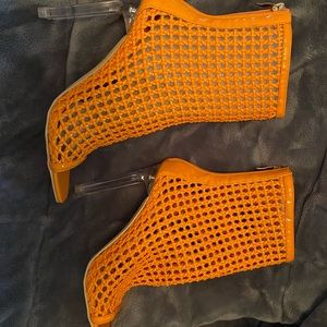 Orange vented open toe sandals